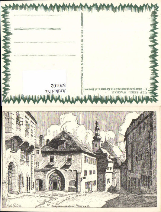 570102,tolle Künstler AK Ulf Seidl Krems an der Donau Margaretenstraße