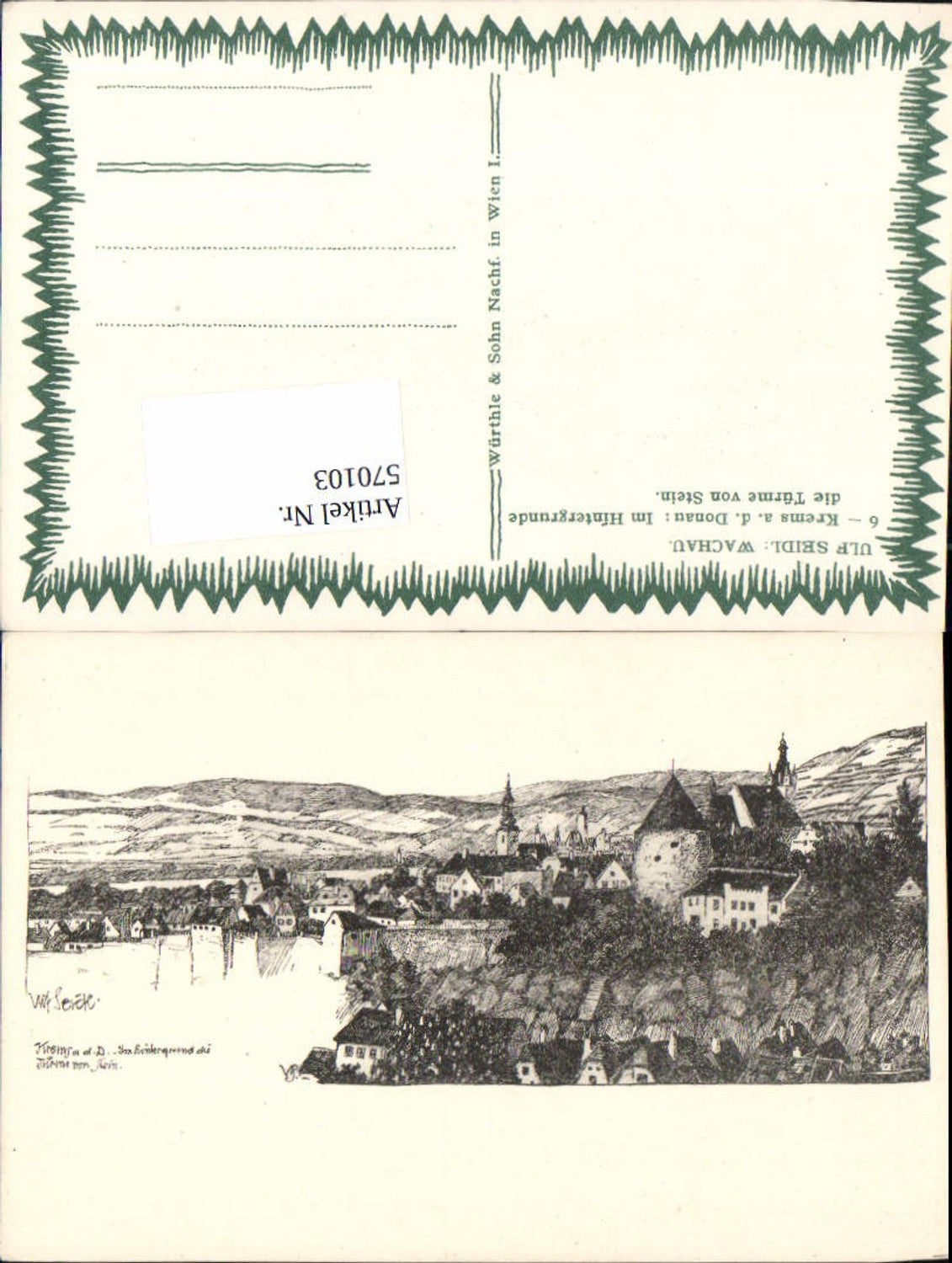 570103,tolle Künstler AK Ulf Seidl Stein an der Donau u. Krems