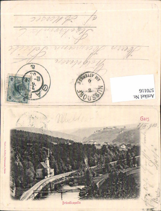 570116,tolle Präge AK Gars am Kamp Bründlcapelle Thunau
