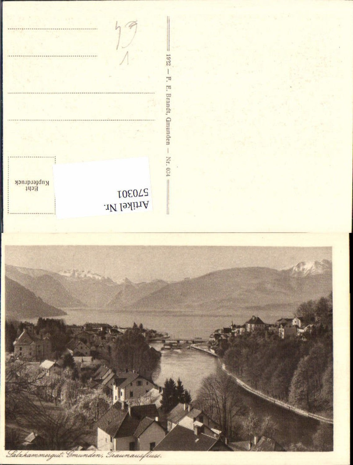 570301,Salzkammergut Gmunden Traunausfluß pub Brandt 034