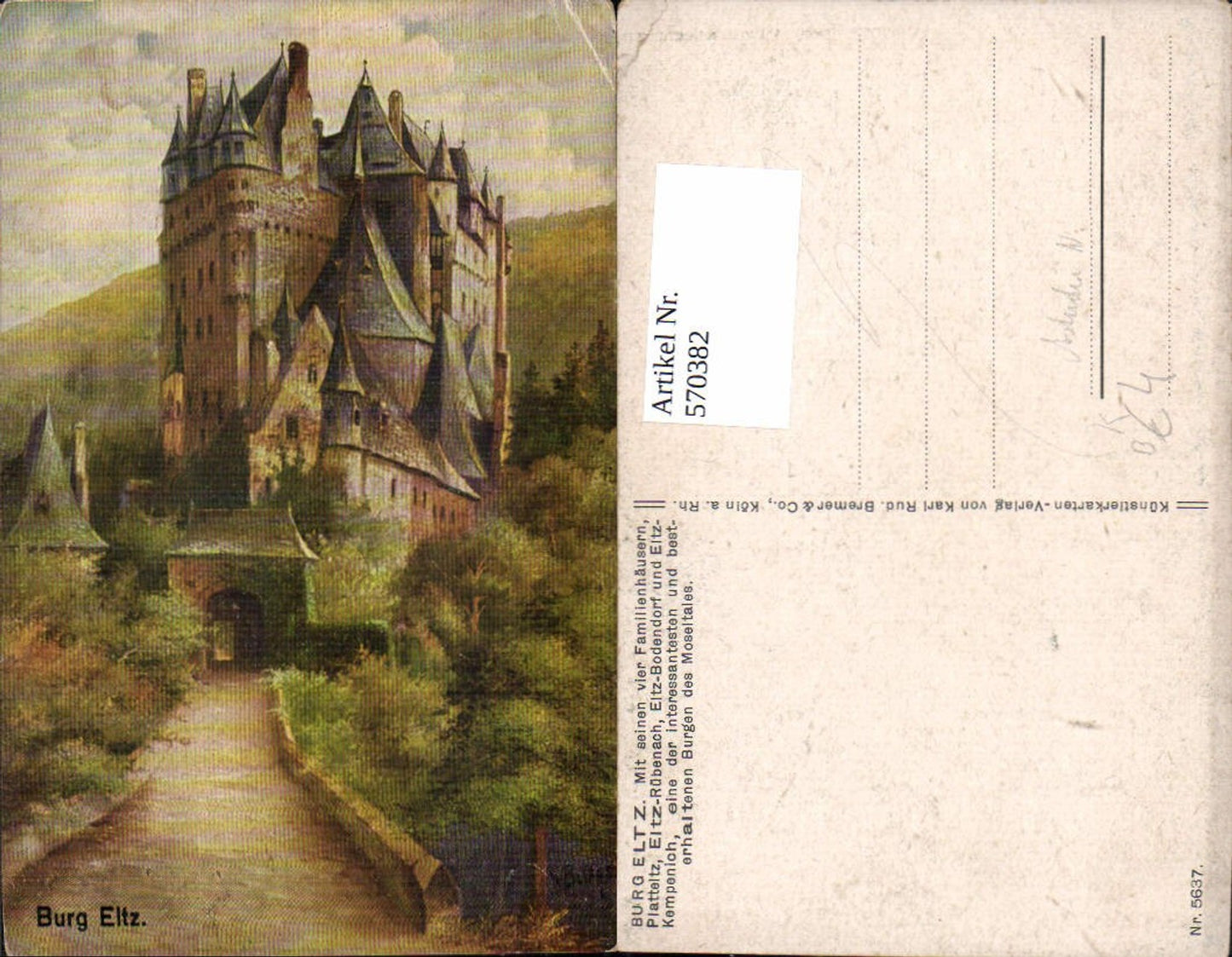 570382,Künstler AK Bures Burg Eltz Rübenach Bodendorf