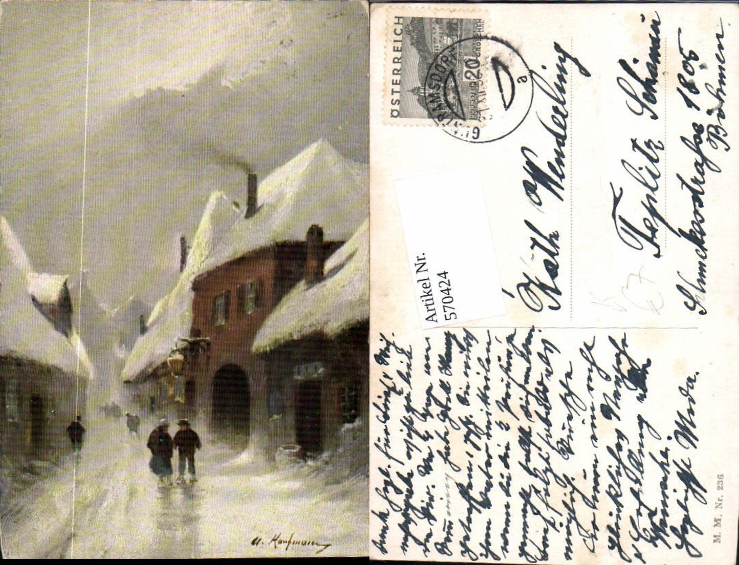 570424,Künstler AK Hans Kaufmann pub Munk Vienne 236