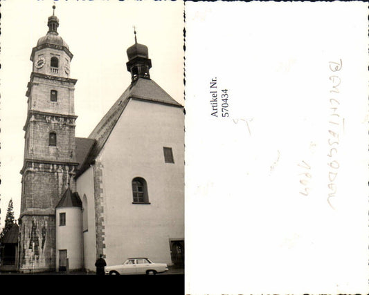 570434, Photo-AK Berchtesgaden Church Car Vintage Car