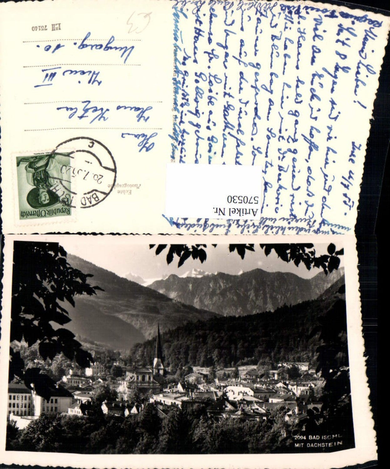 570530,Foto Ak Bad Ischl m. Dachstein