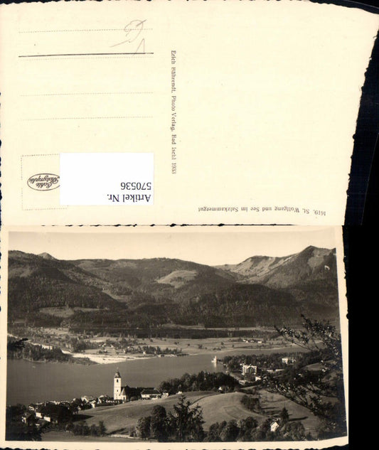 570536,Foto Ak St Wolfgang im Salzkammergut Ansicht m. See pub Erich Bährendt