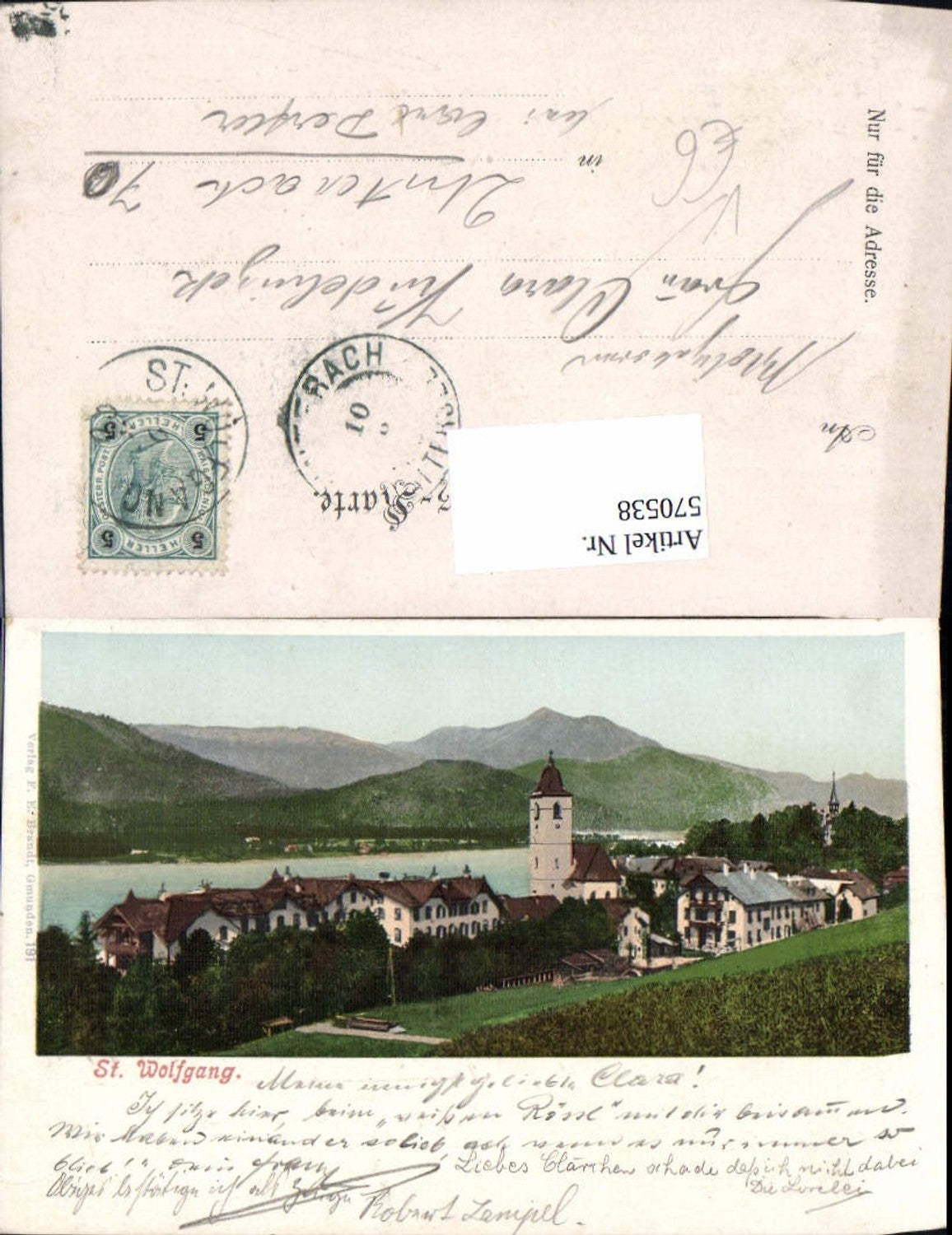 570538,St Wolfgang im Salzkammergut Ansicht pub F. E. Brandt 191