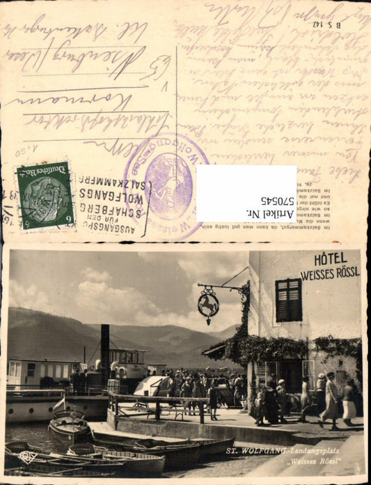 570545,St Wolfgang im Salzkammergut Landungsplatz Weißes Rößl Schiff Dampfer Boote pub Cosy BS 147