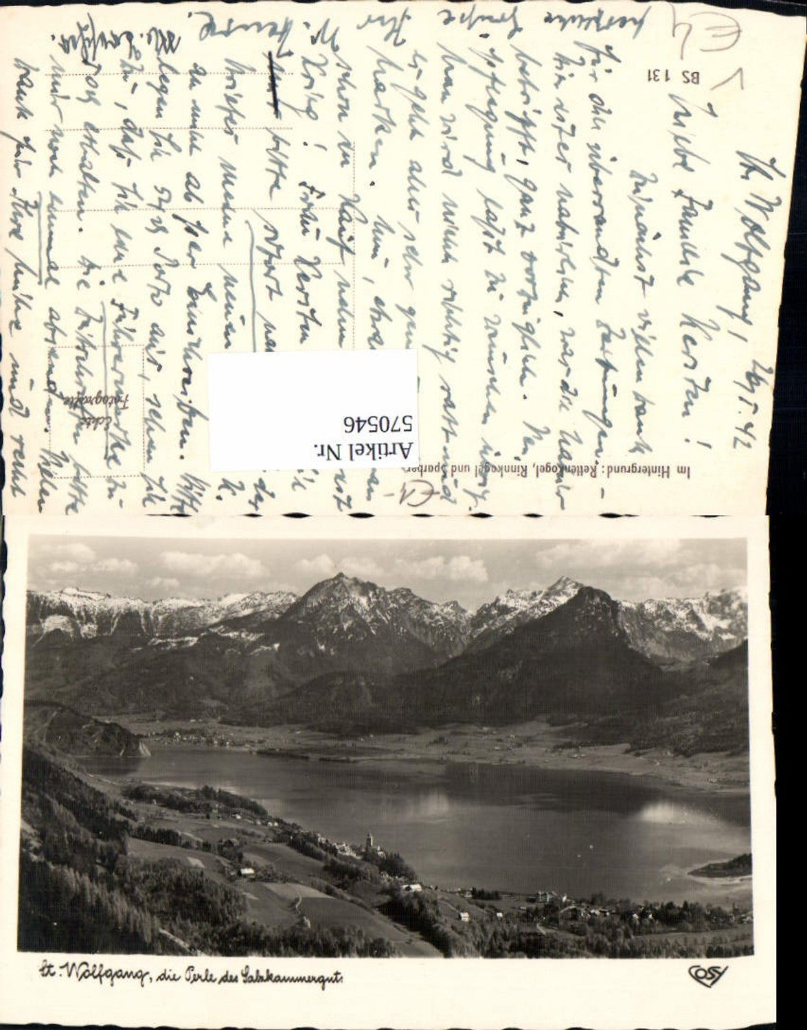 570546,Foto Ak St Wolfgang im Salzkammergut Totale pub Cosy BS 131