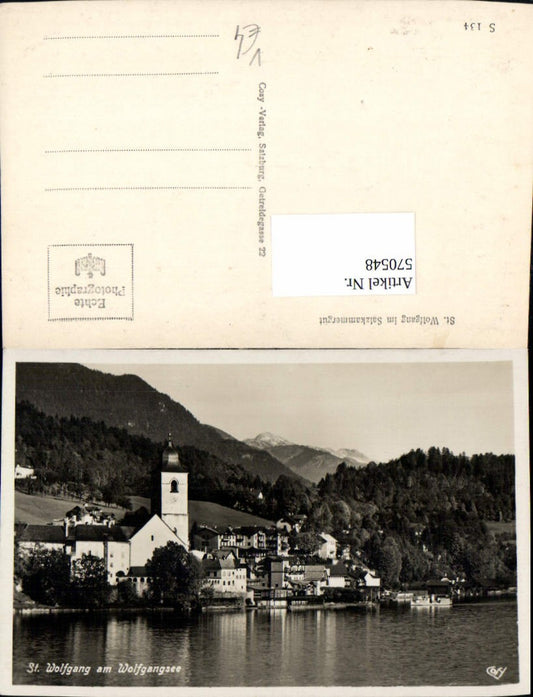 570548,Foto Ak St Wolfgang im Salzkammergut Ansicht m. Dampfer pub Cosy S 134