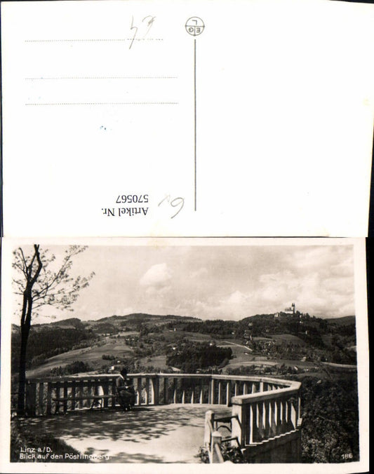 570567,Linz a. d. Donau Blick a. d. Pöstlingberg
