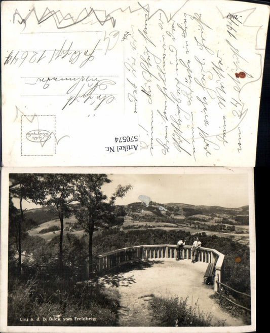 570574,Foto Ak Linz a. d. Donau Blick v. Freinberg