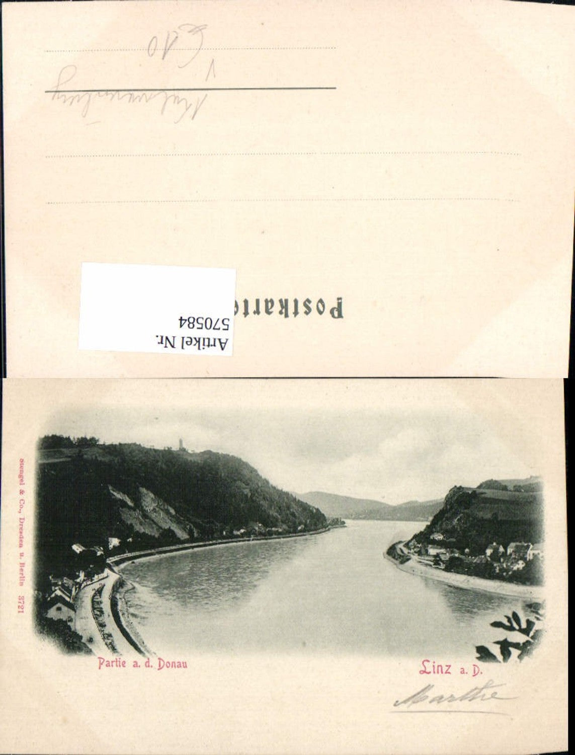 570584,Linz a. d. Donau Partie a. d. Donau Kalvarienberg pub Stengel Co 3721