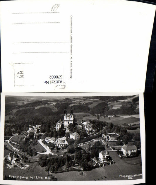 570602,Foto Ak Fliegeraufnahme Linz a. d. Donau Pöstlingberg