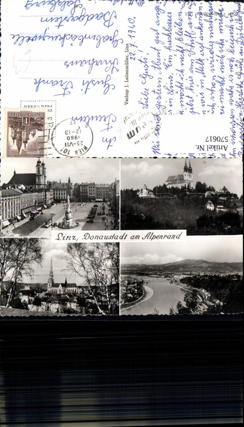 570617,Mehrbild Ak Linz a. d. Donau Hauptplatz Pöstlingberg Dom
