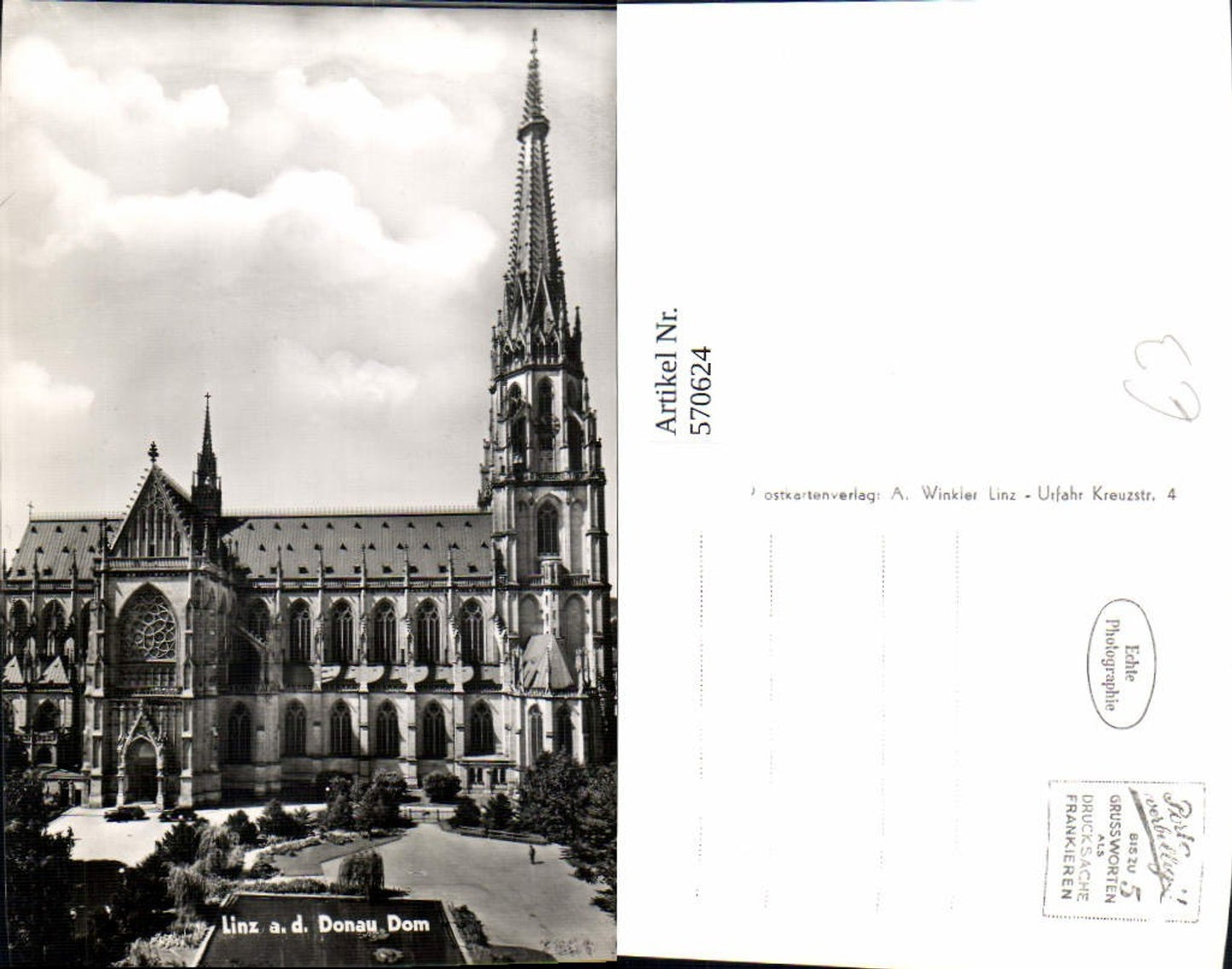 570624,Foto Ak Linz a. d. Donau Dom