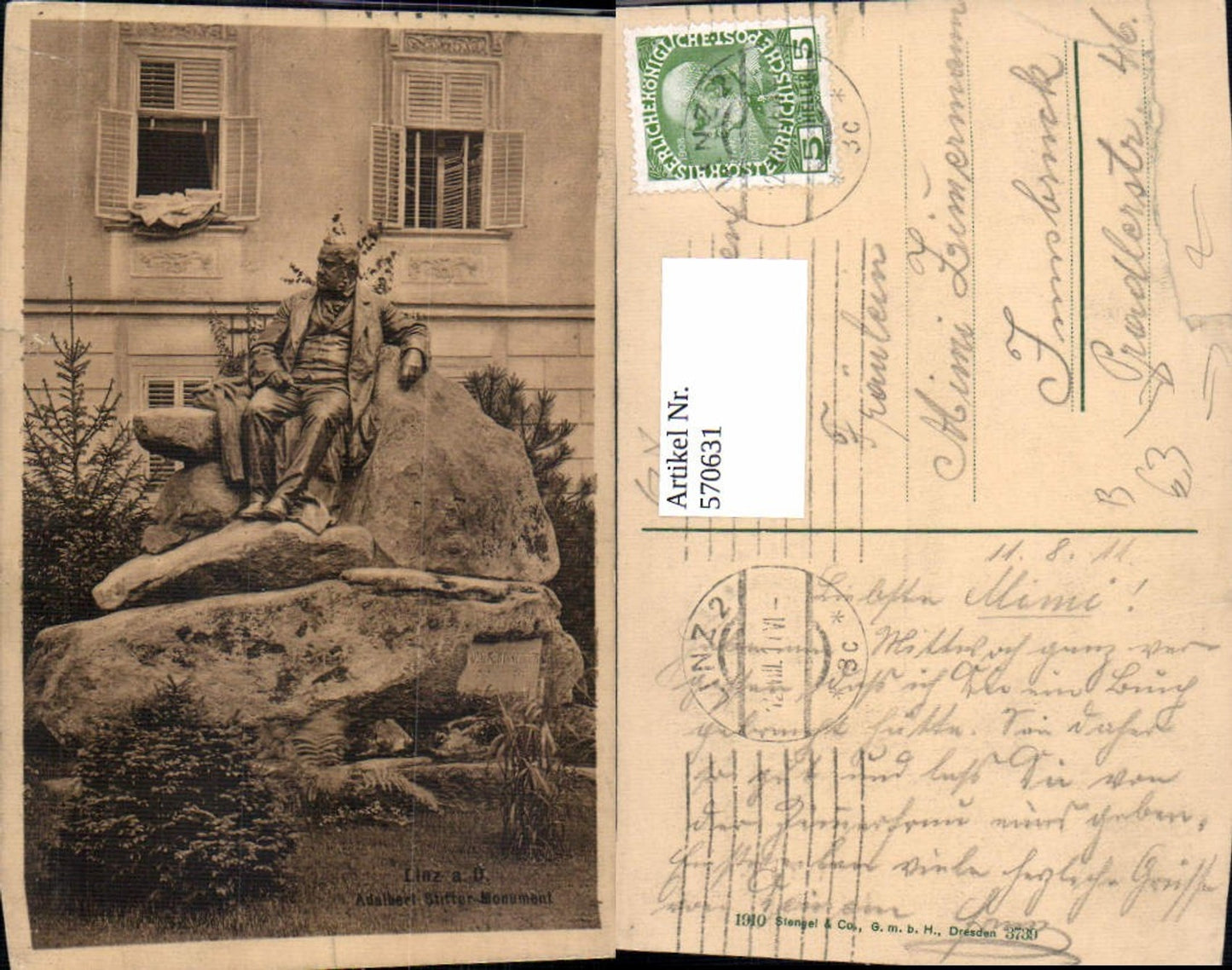 570631,Linz a. d. Donau Adalbert-Stifter-Monument