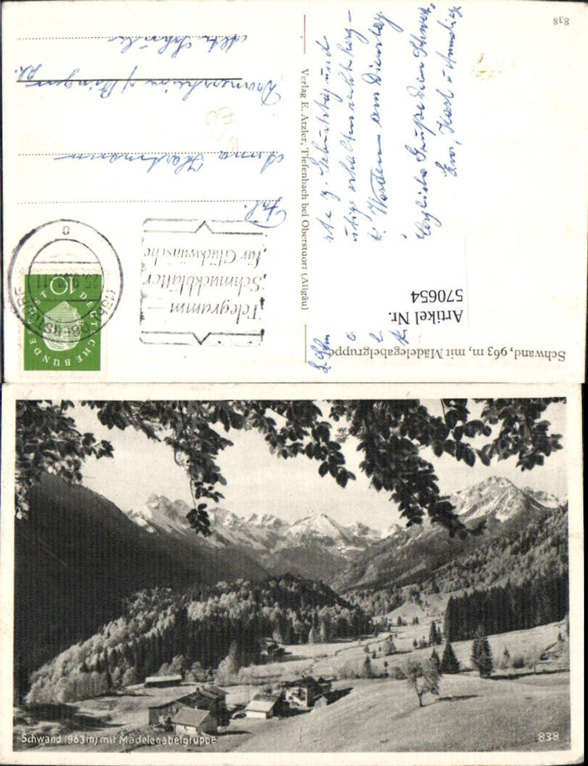 570654,Oberstdorf Alpengasthof Schwand m. Mädelegabelgruppe