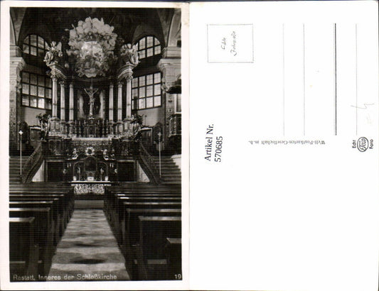 570685, Photo Ak Rastatt Interior of the Castle Church Altar