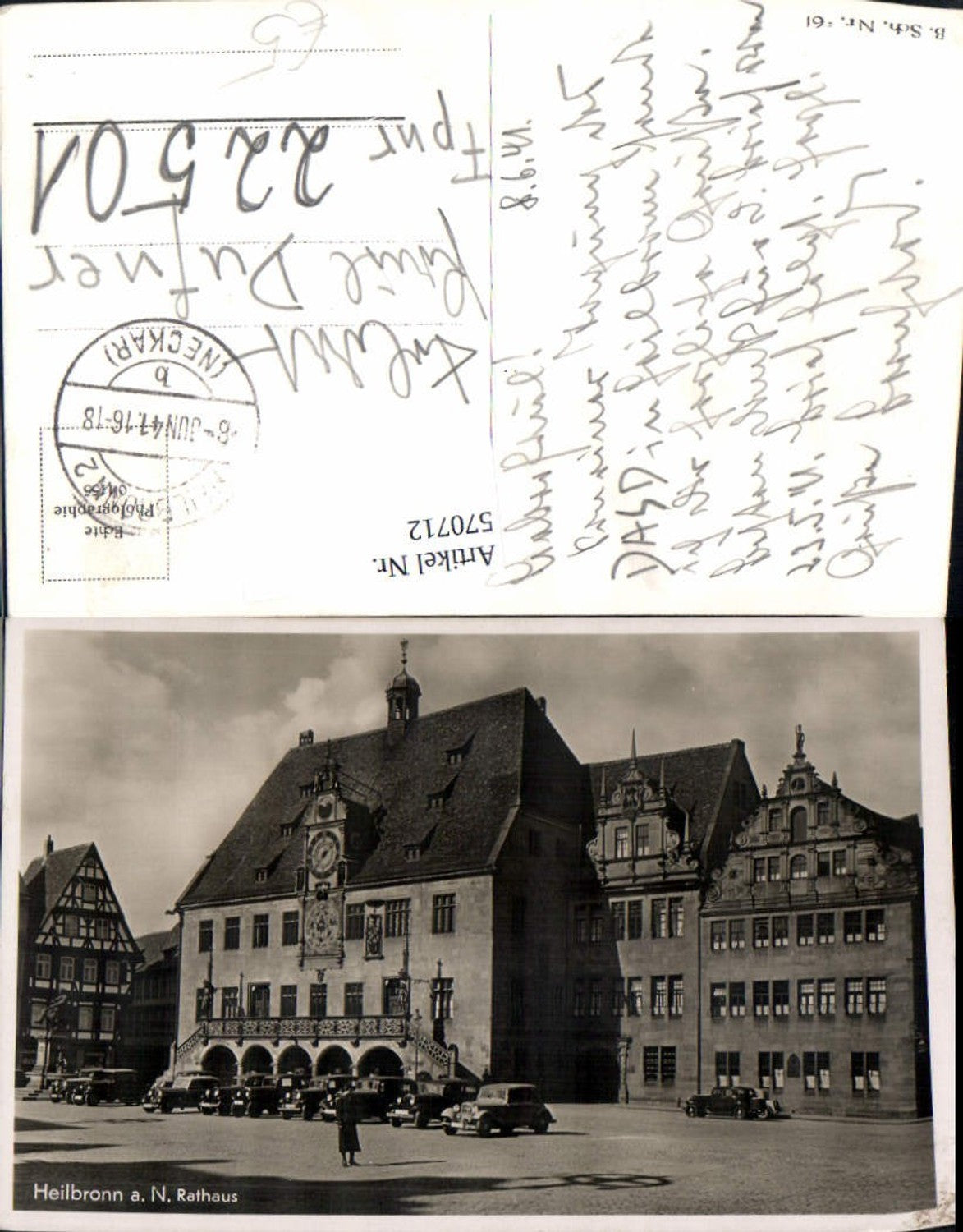 570712,Foto Ak Heilbronn a. Neckar Rathaus Auto