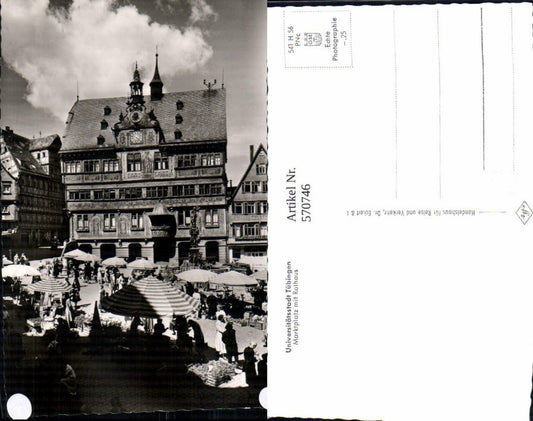 570746, Photo Ak Tübingen Market Square with Town Hall Market