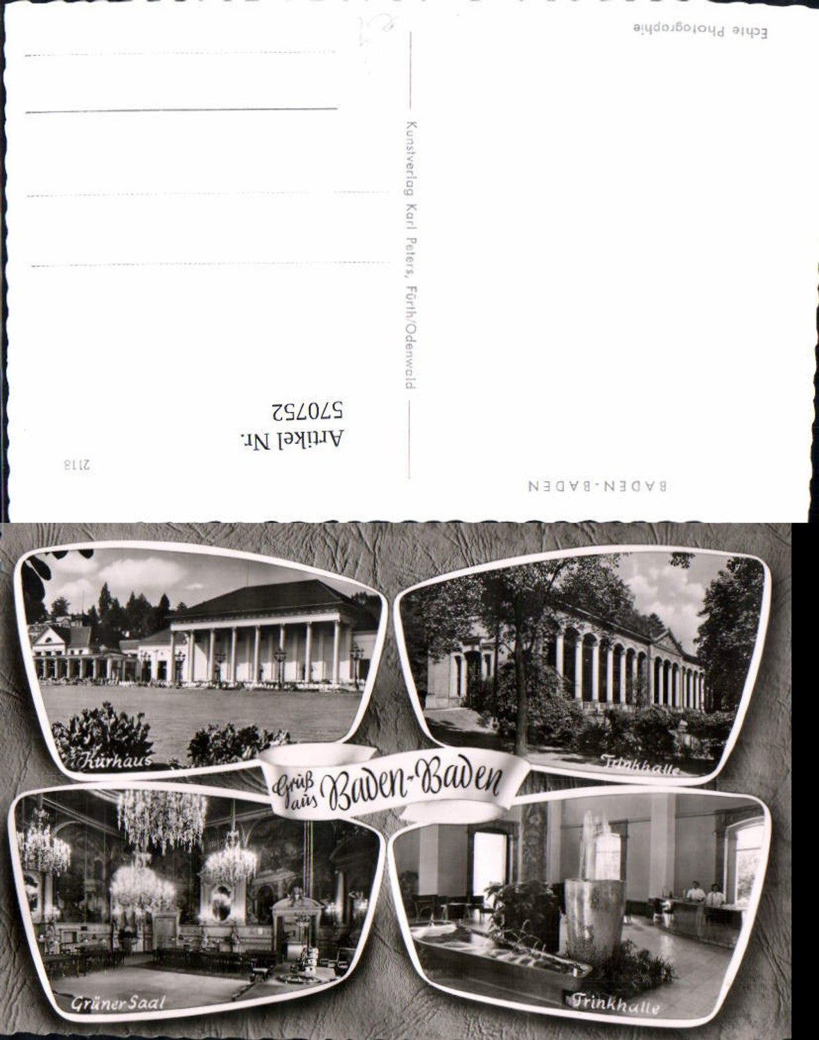 570752,Mehrbild Ak Baden-Baden Kurhaus Trinkhalle Grüner Saal