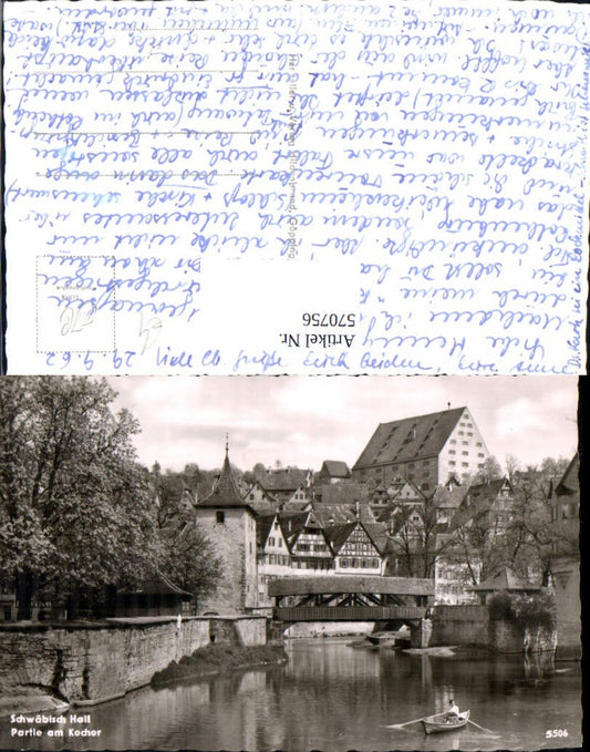 570756, Schwäbisch Hall, section at Kocher Bridge, rowboat, boat