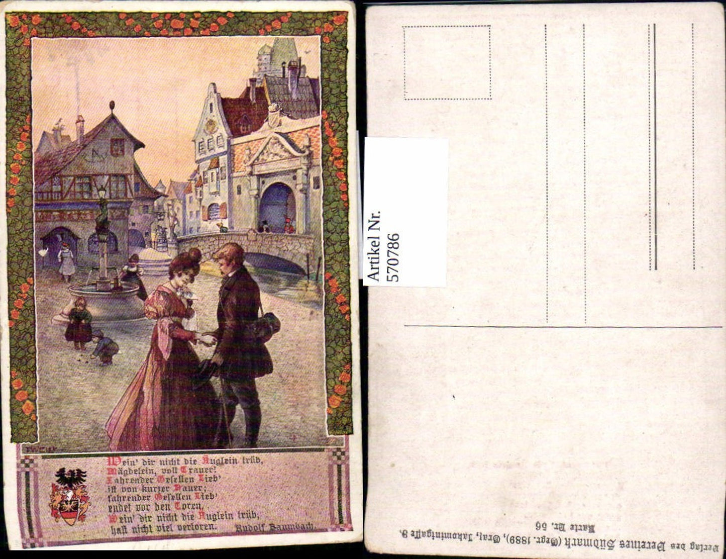 570786,Künstler AK T. Welzl Rudolf Baumbach Spruch pub Verein Südmark 56
