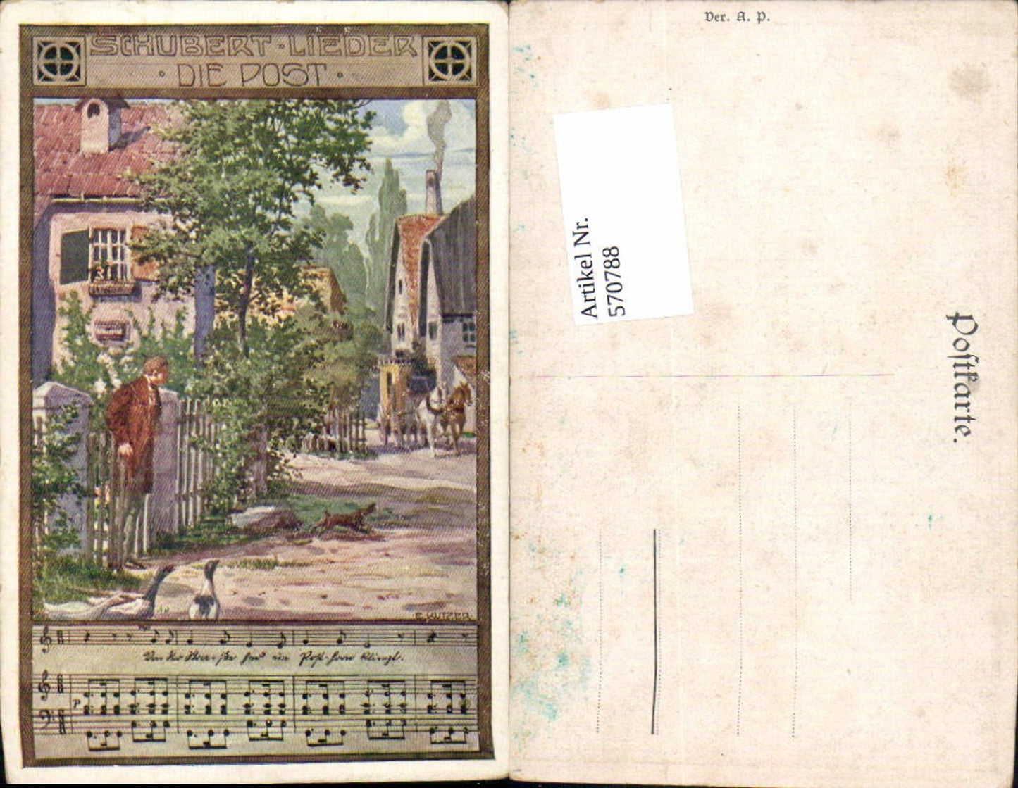 570788, Artist AK Ernst Kutzer Schubert Songs The Post Coach Post Coach