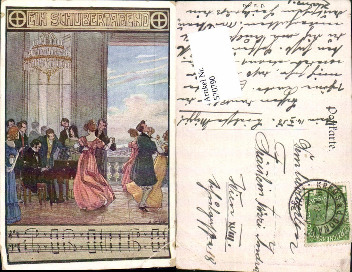 570790,Künstler AK Ernst Kutzer Schubert Lieder Schubertabend Tanz tanzen