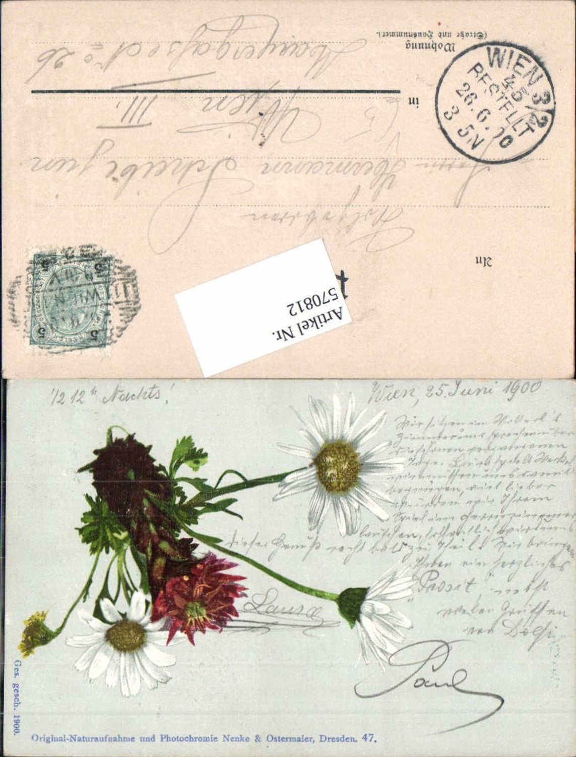 570812,Künstler AK Photochromie Nenke & Ostermaier Blumen
