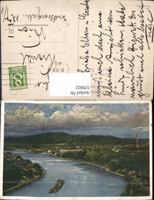 570922,Künstler Ak Linz a. d. Donau 1. Deut. Bundes-Turnfest 1922