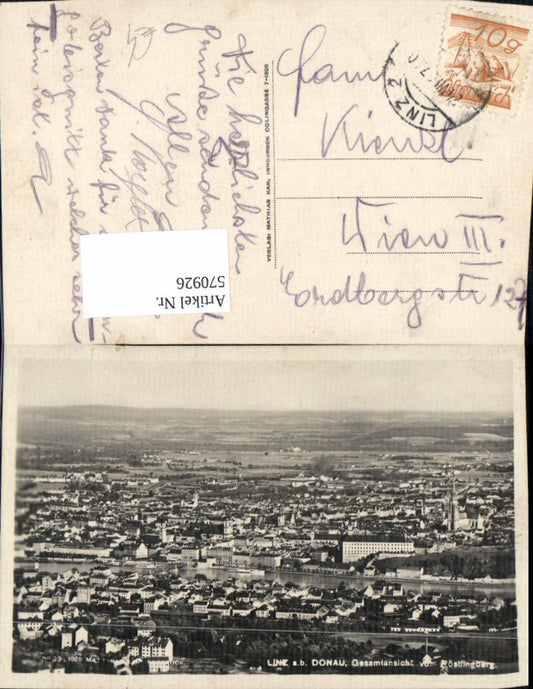 570926,Linz a. d. Donau Gesamtansicht v. Pöstlingberg