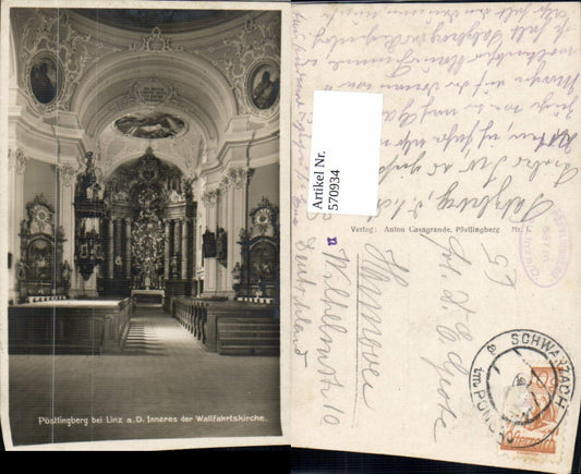 570934,Linz a. d. Donau Pöstlingberg Kirche Inneres Altar