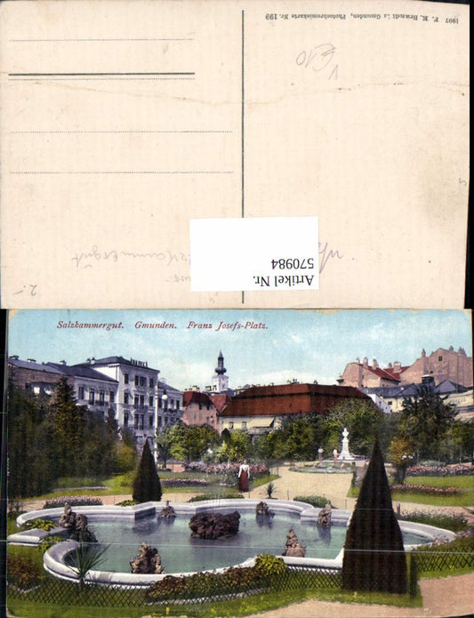 570984,Gmunden Franz Josef-Platz Brunnen Salzkammergut pub F. E. Brandt 199