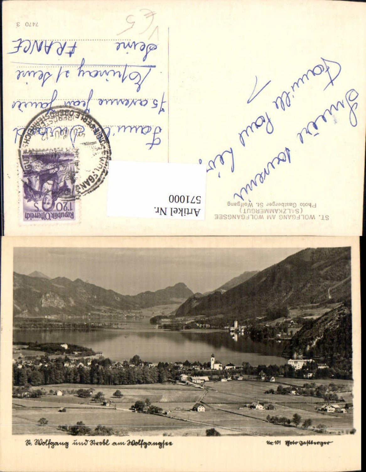 571000,St. Wolfgang im Salzkammergut m. Strobl a. Wolfgangsee pub Gastberger 101