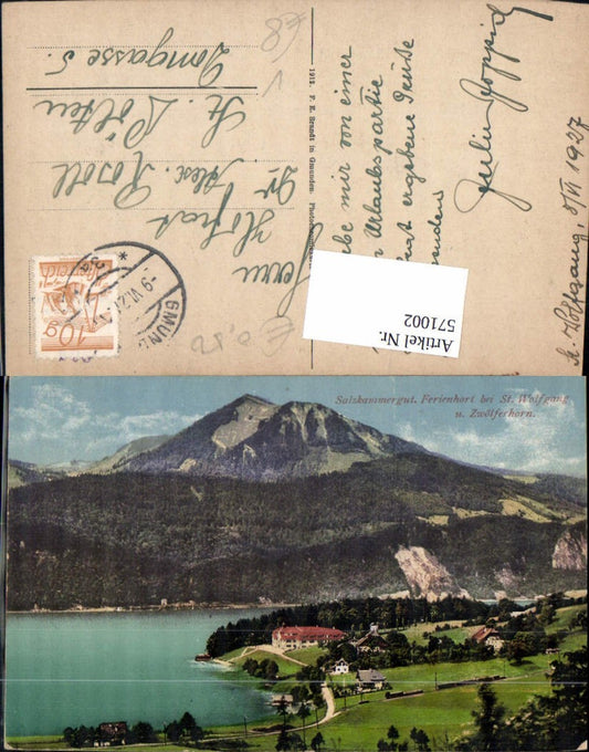571002,St. Wolfgang im Salzkammergut Wolfgangsee Ferienhort u. Zwölferhorn pub F. E. Brandt 1121