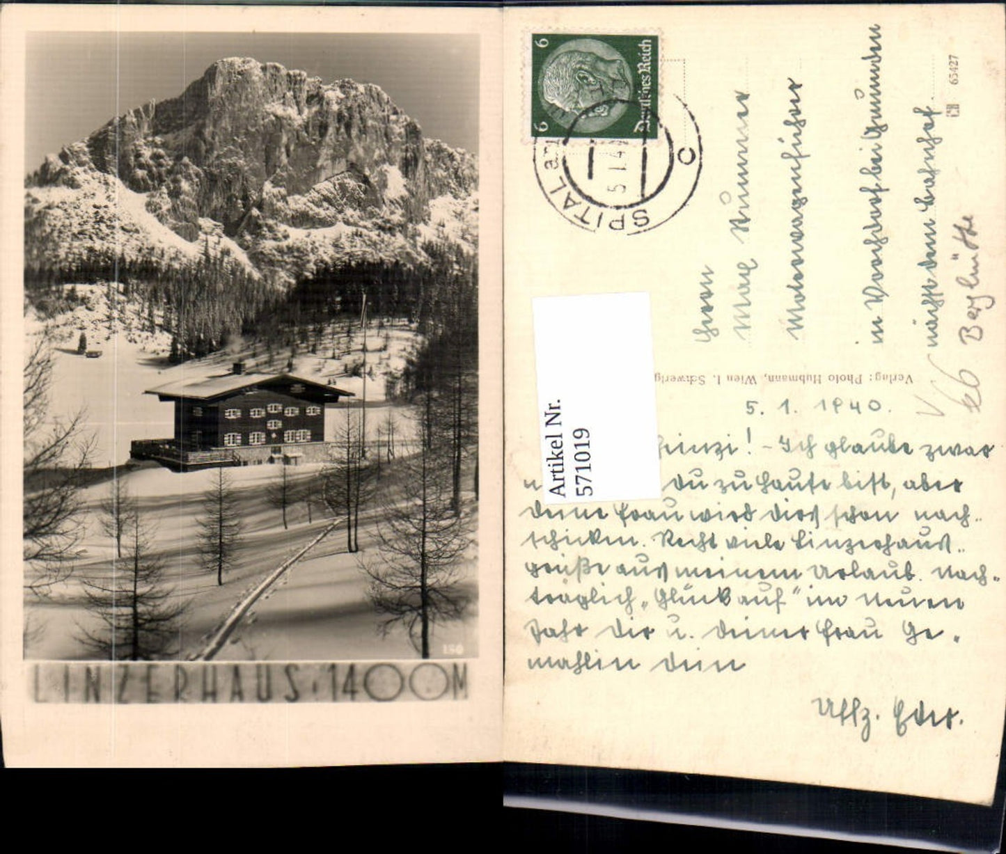 571019,Foto Ak Linzerhaus Gastwirtschaft Spital am Pyhrn Winteransicht pub Photo Hubmann 130