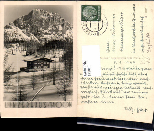 571019,Foto Ak Linzerhaus Gastwirtschaft Spital am Pyhrn Winteransicht pub Photo Hubmann 130