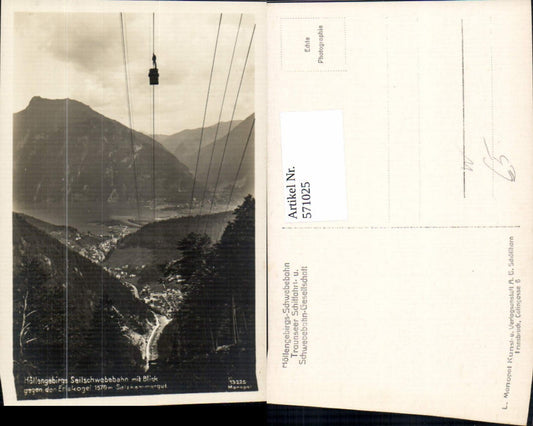 571025,Foto Ak Höllengebirge Seilbahn Feuerkogel Ebensee am Traunsee