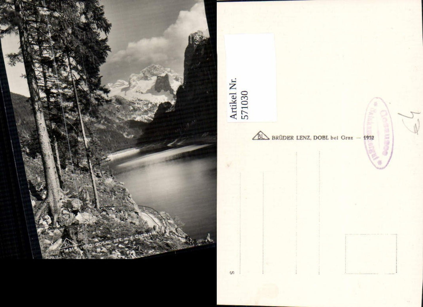 571030,Foto Ak Vorderer Gosausee m. d. Dachstein Gosau