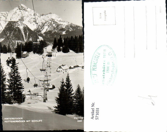 571031,Foto Ak Hinterstoder Huttererböden m. Schilift Skilift Wintersport