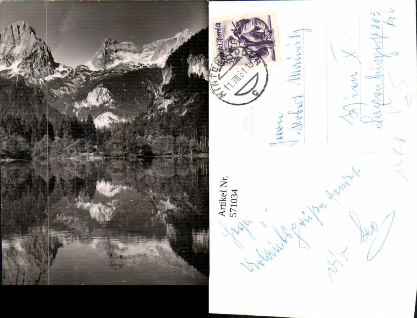 571034,Foto Ak Hinterstoder Polsterlucke m. Gr. Priel u. Spitzmauer pub Foto Oth 2551