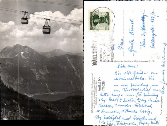571036,Foto Ak Dachstein Seilbahn m. Blick auf Plassen Hallstatt u. Hallstättersee