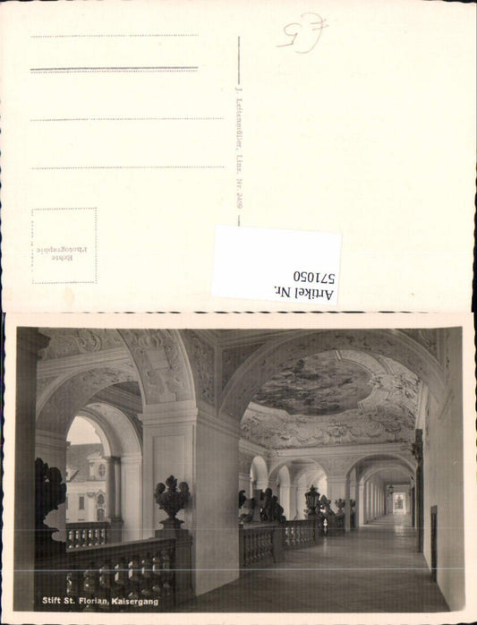 571050,Foto Ak St Florian Stift Innen Kaisergang