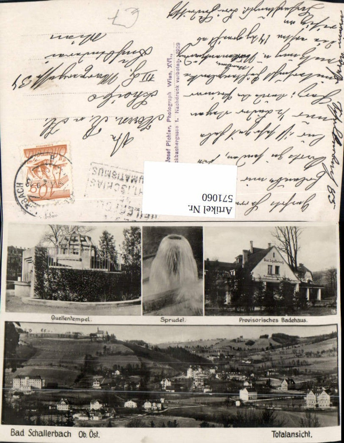 571060,Mehrbild Ak Bad Schallerbach Totale Quellentempel Sprudel