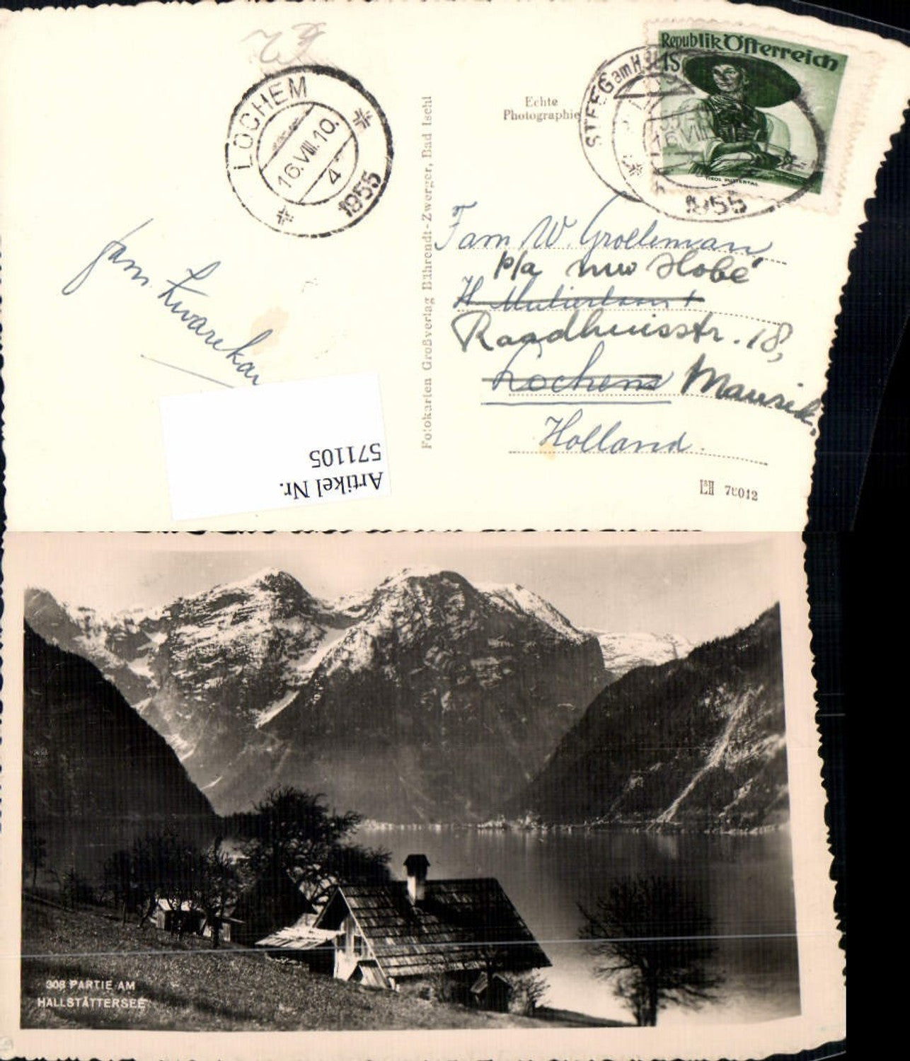 571105,Foto Ak Hallstatt Umgebung Partie a. Hallstättersee