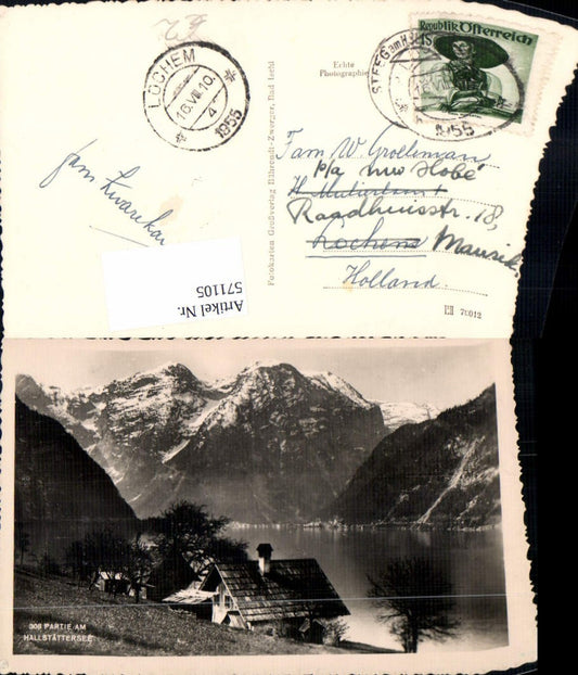 571105,Foto Ak Hallstatt Umgebung Partie a. Hallstättersee