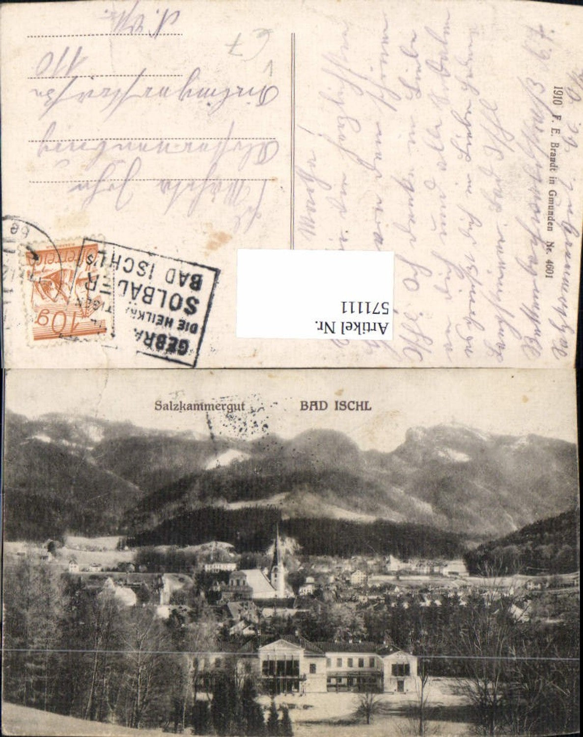 571111,Bad Ischl Salzkammergut Ansicht Kaiservilla pub F. E. Brandt 4601