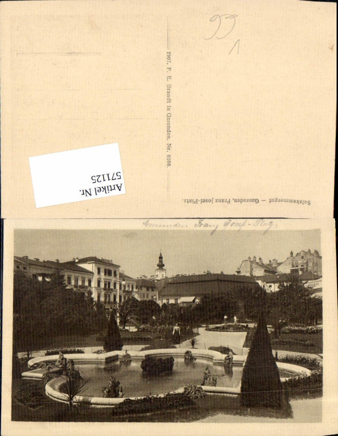 571125,Gmunden am Traunsee Franz Josef Park pub F.E. Brandt 0166