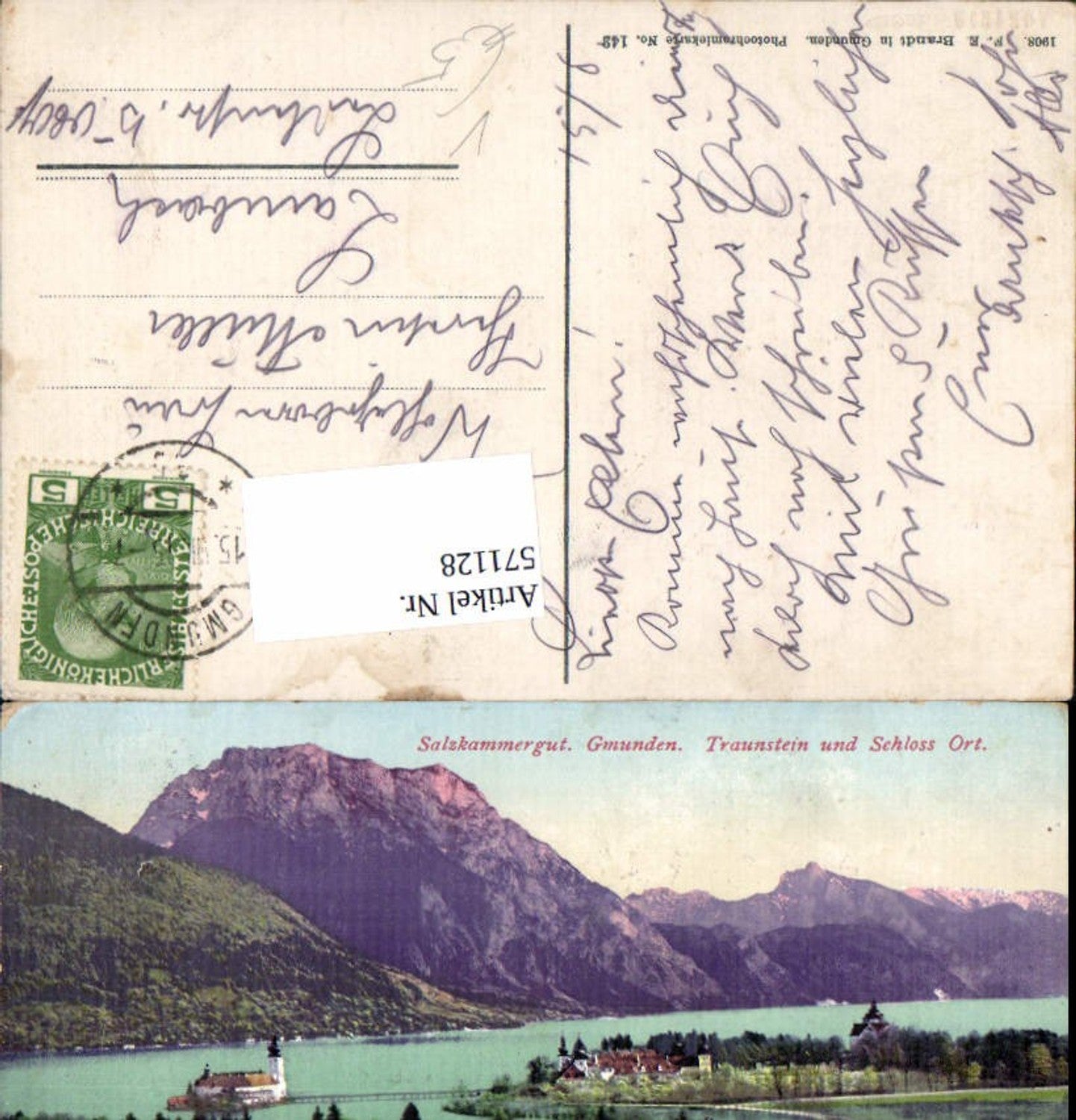 571128,Gmunden am Traunsee Traunstein Schloss Orth Ort pub F.E. Brandt 142